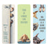 Three Dog Tales Bookmarks featuring puns: one with dog noses and "smells like a tall tail to me," another with a basset hound and "this is where you pawsed," and a third showcasing dogs declaring, "dog earing is a crime around here." 
