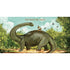 A whimsical painting of a Brontosaurus Smile Card from Hester & Cook that will transport you into enchanting fairytales, with the heartwarming words "you make me smile.