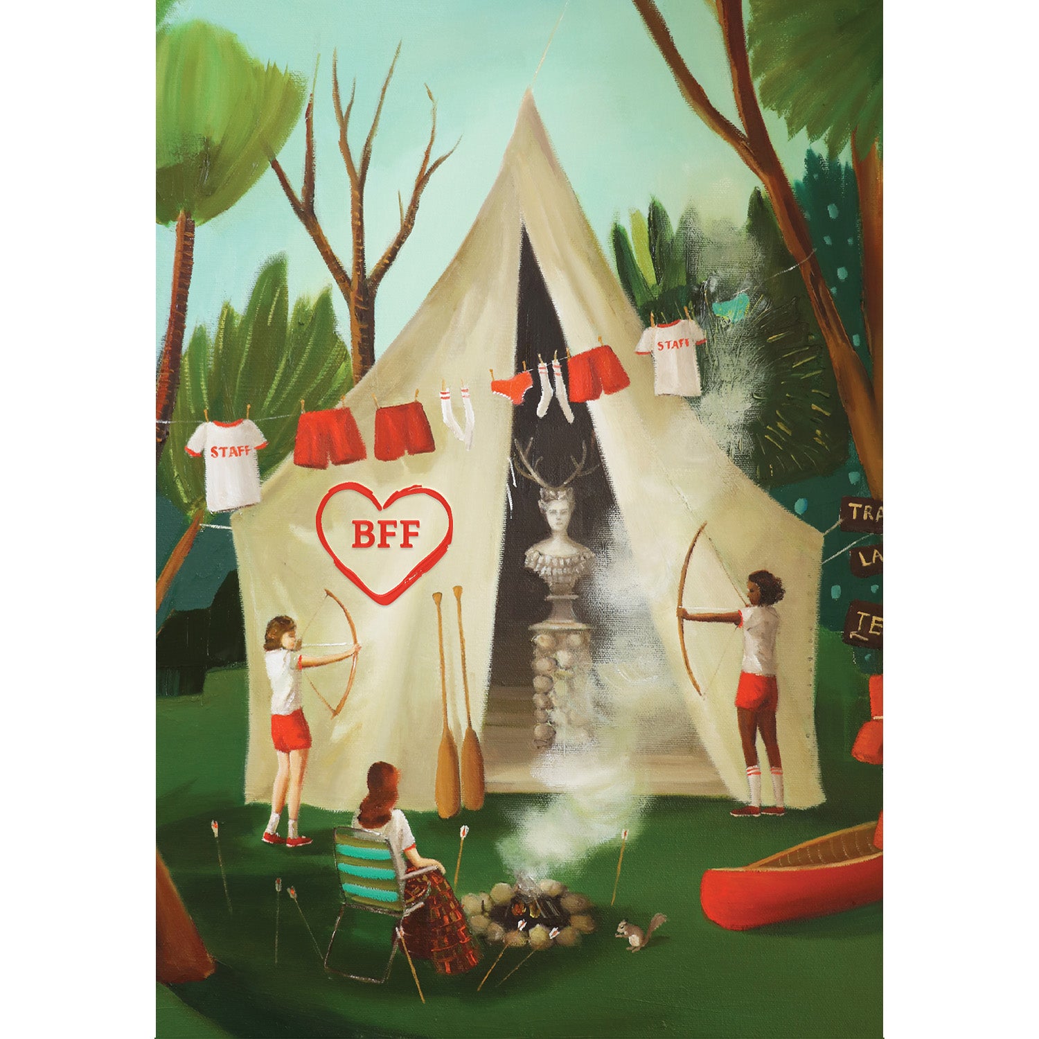 Summer Camp Card featuring artwork by Janet Hill.