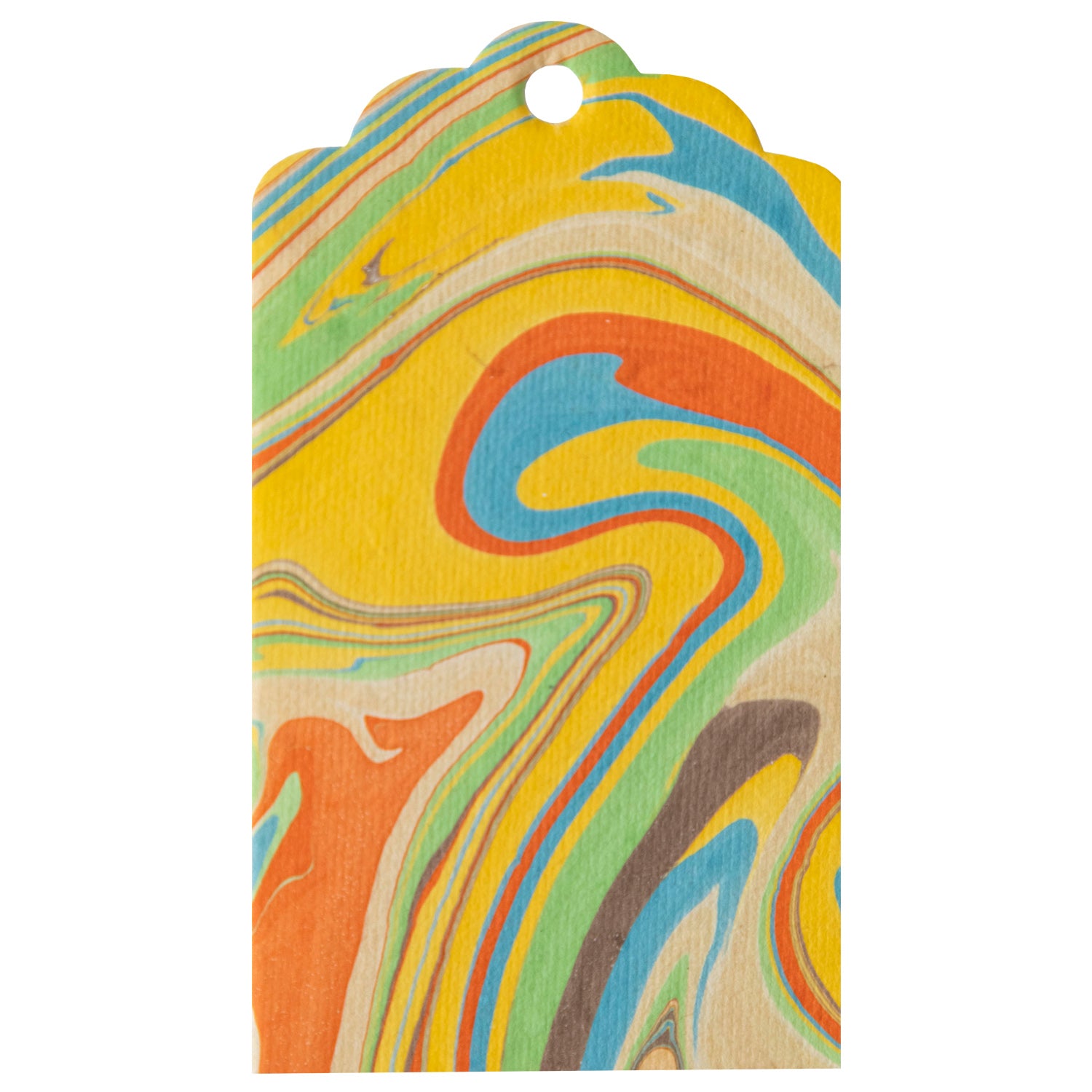 A unique Multi Color Marbled Gift Tag from Hester &amp; Cook on a white background made from handmade papers.
