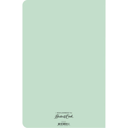 The back cover of the Deep End Notebook is solid mint green with the Hester &amp; Cook logo printed at the bottom.