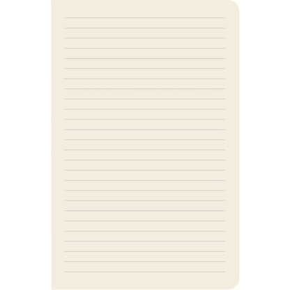 The pages of the notebook are cream with black lines for easy writing. 