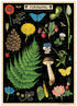Jigsaw puzzle with illustrations of nature elements on a black background.