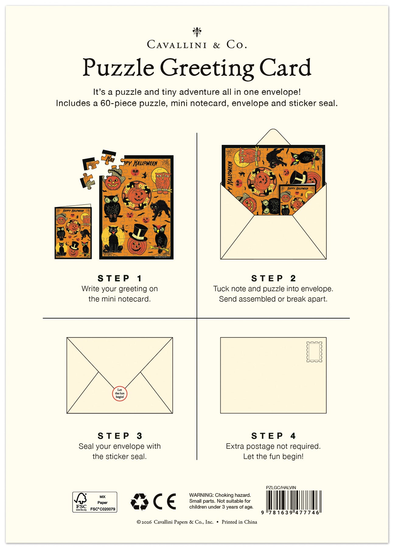 Back of puzzle card. 