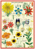 Jigsaw puzzle with illustrations of various wildflowers on a white background.