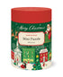Christmas-themed mini puzzle packaging with festive illustrations on a white background.