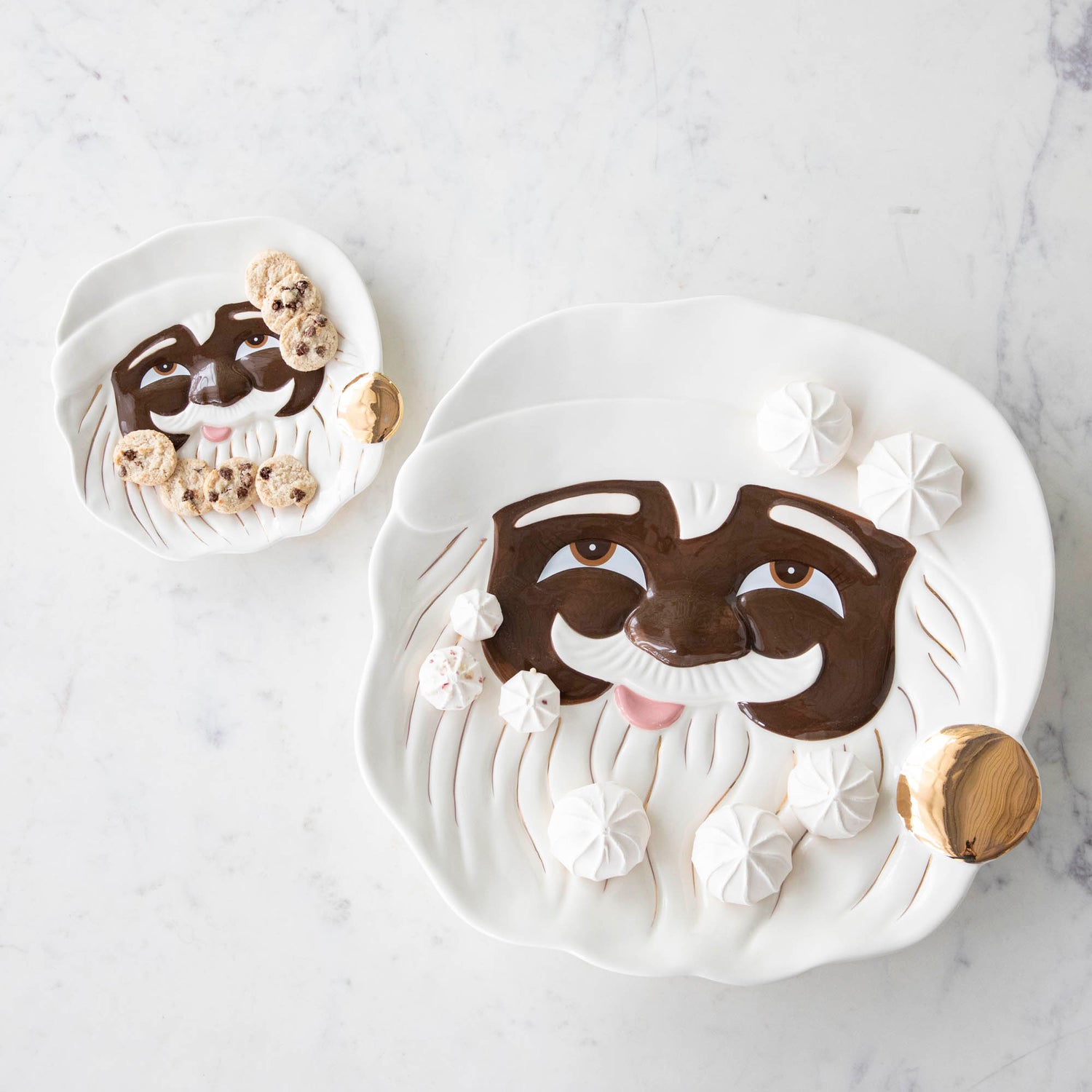 Dark Brown Papa Noel Cookie Plate