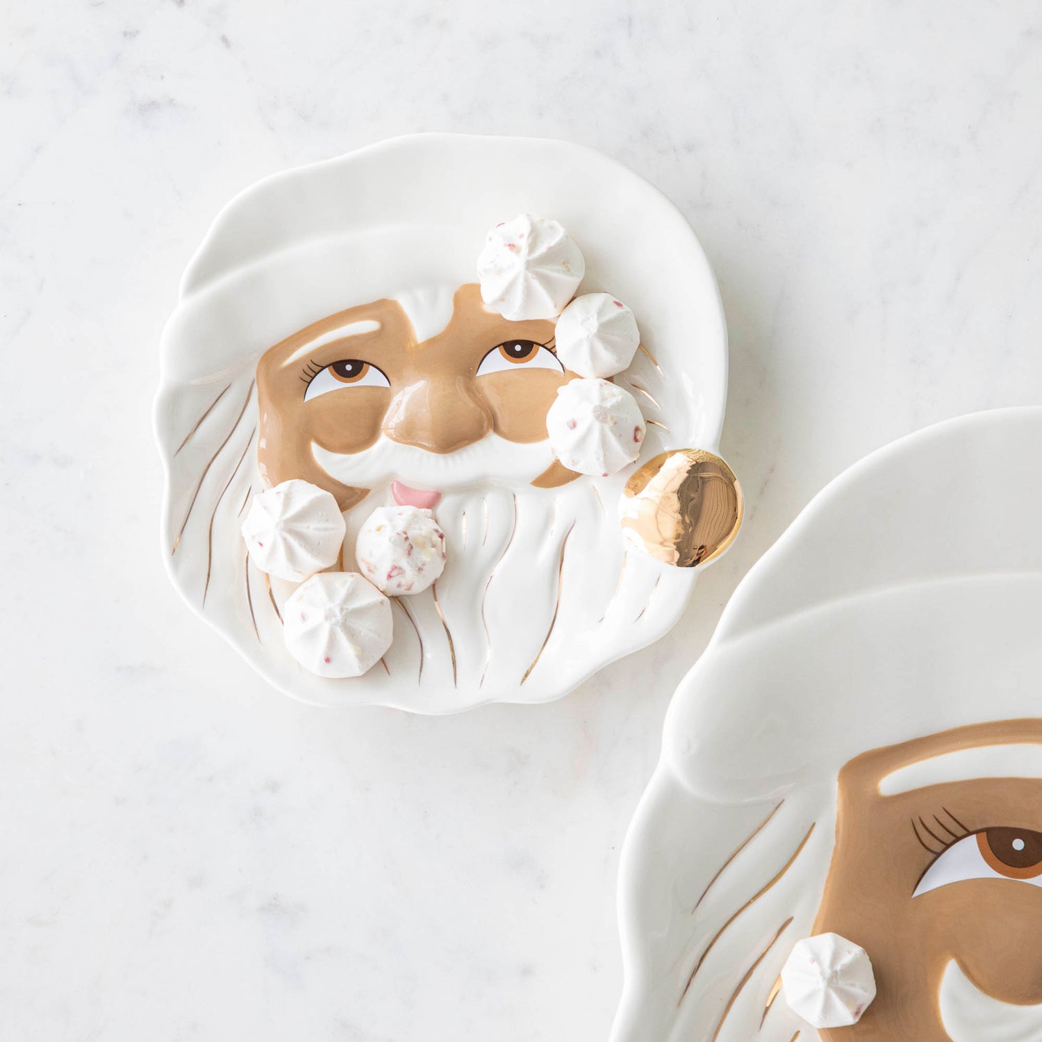 Brown Papa Noel Cookie Plate