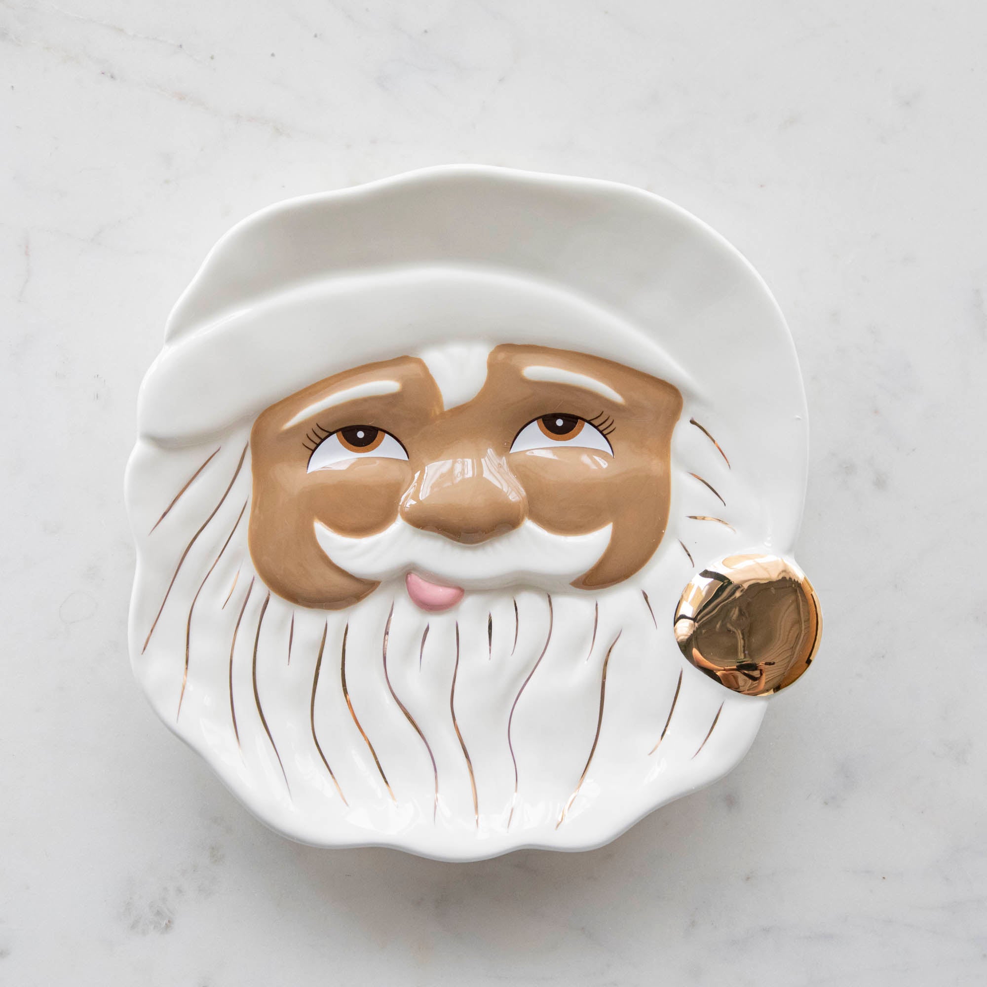 Brown Papa Noel Cookie Plate