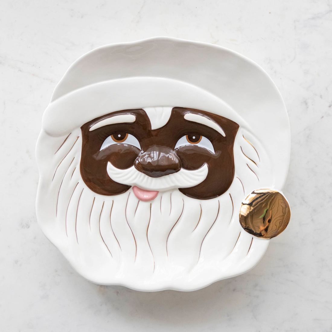 Dark Brown Papa Noel Cookie Plate