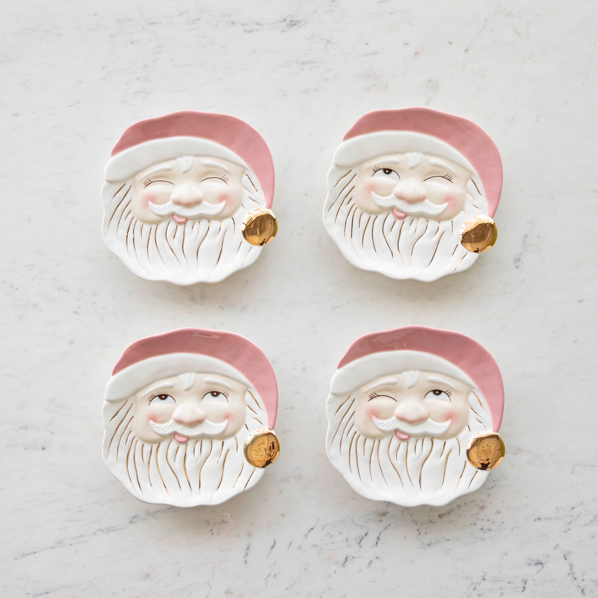 Pink Papa Noel Cookie Plate