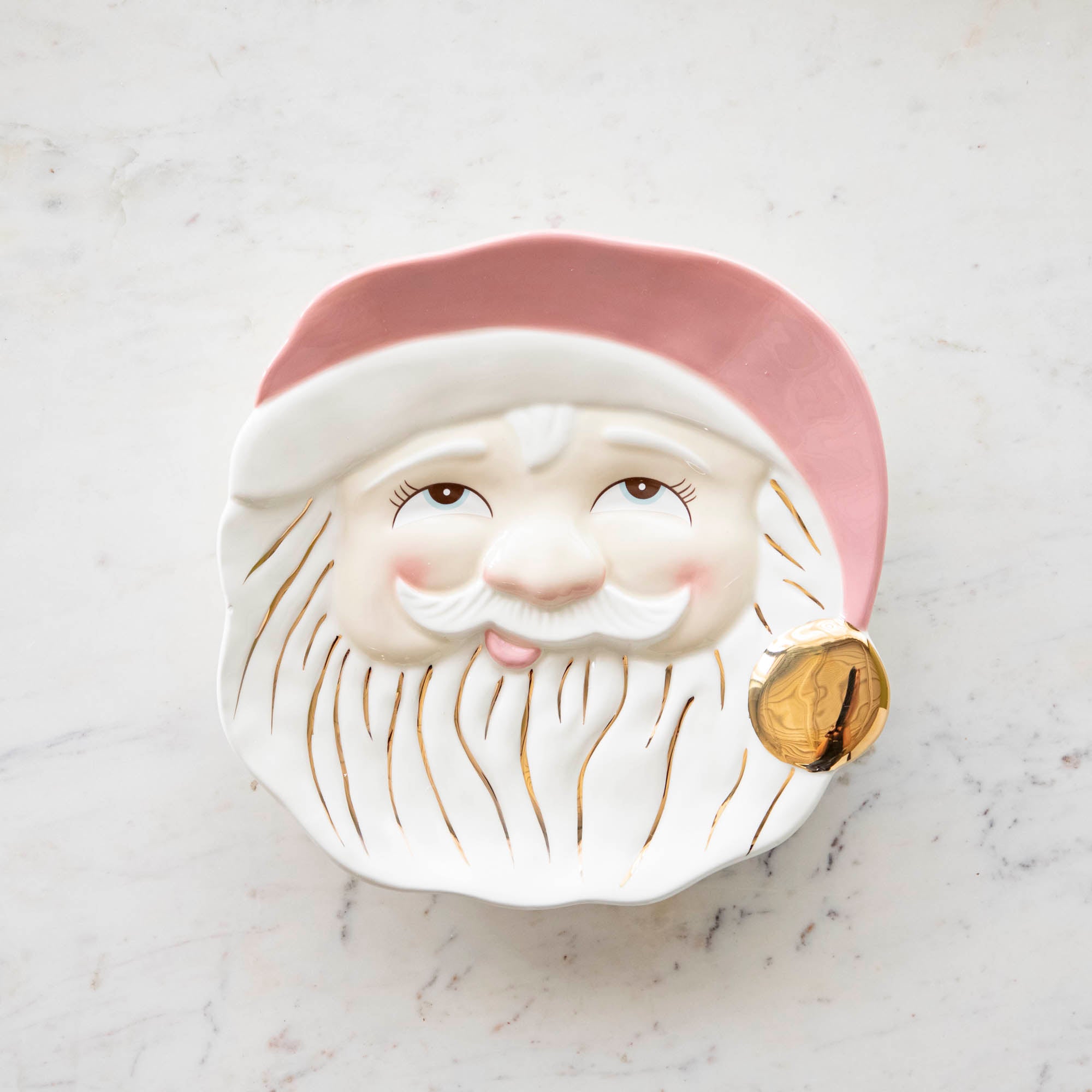 Pink Papa Noel Cookie Plate