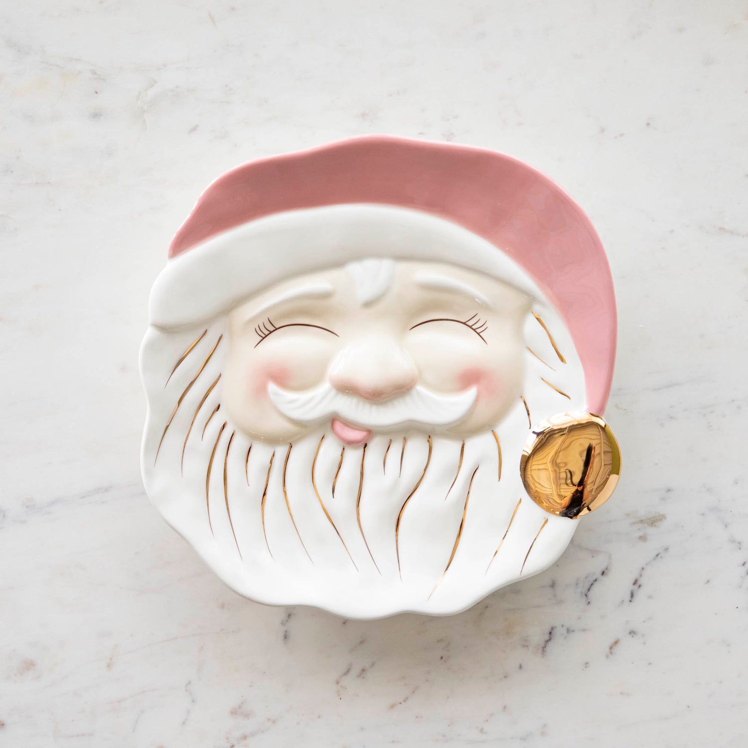 Pink Papa Noel Cookie Plate