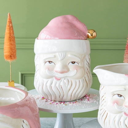 Papa Noel Pink Cookie Jar