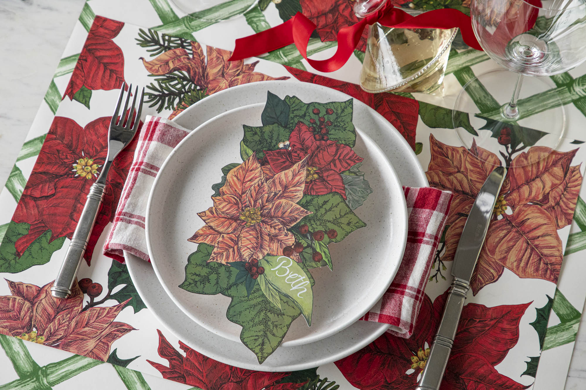 Festive Poinsettias Placemat