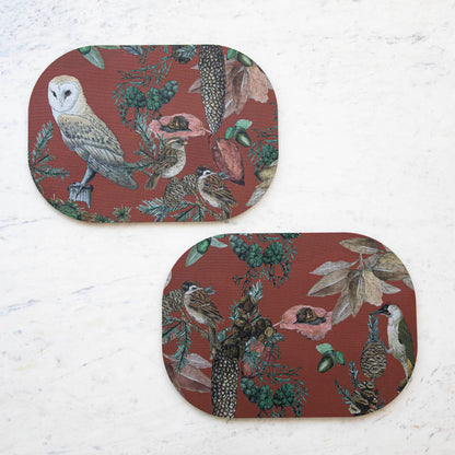 Italian Fall Bird &amp; Floral Placemats