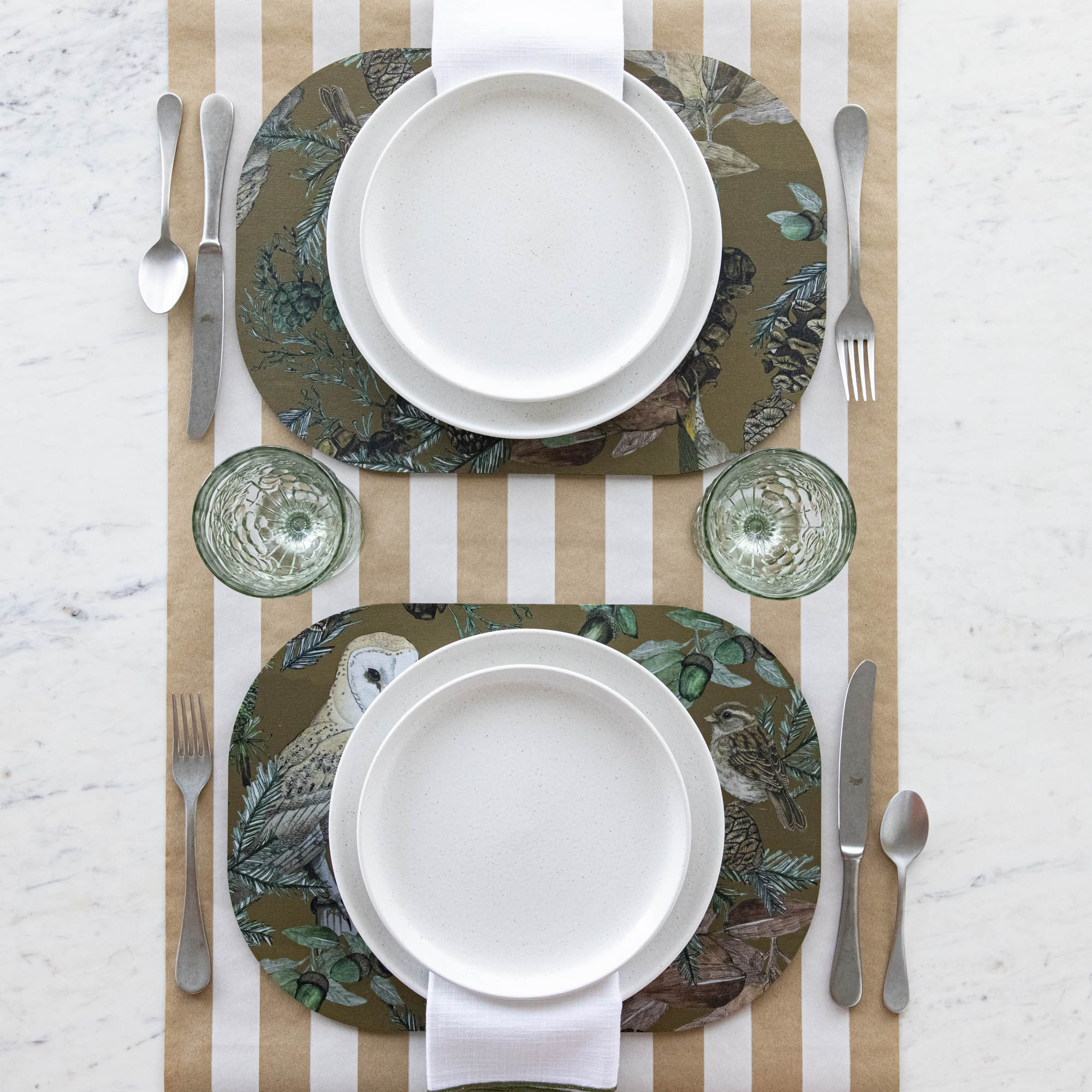 Italian Fall Bird &amp; Floral Placemats