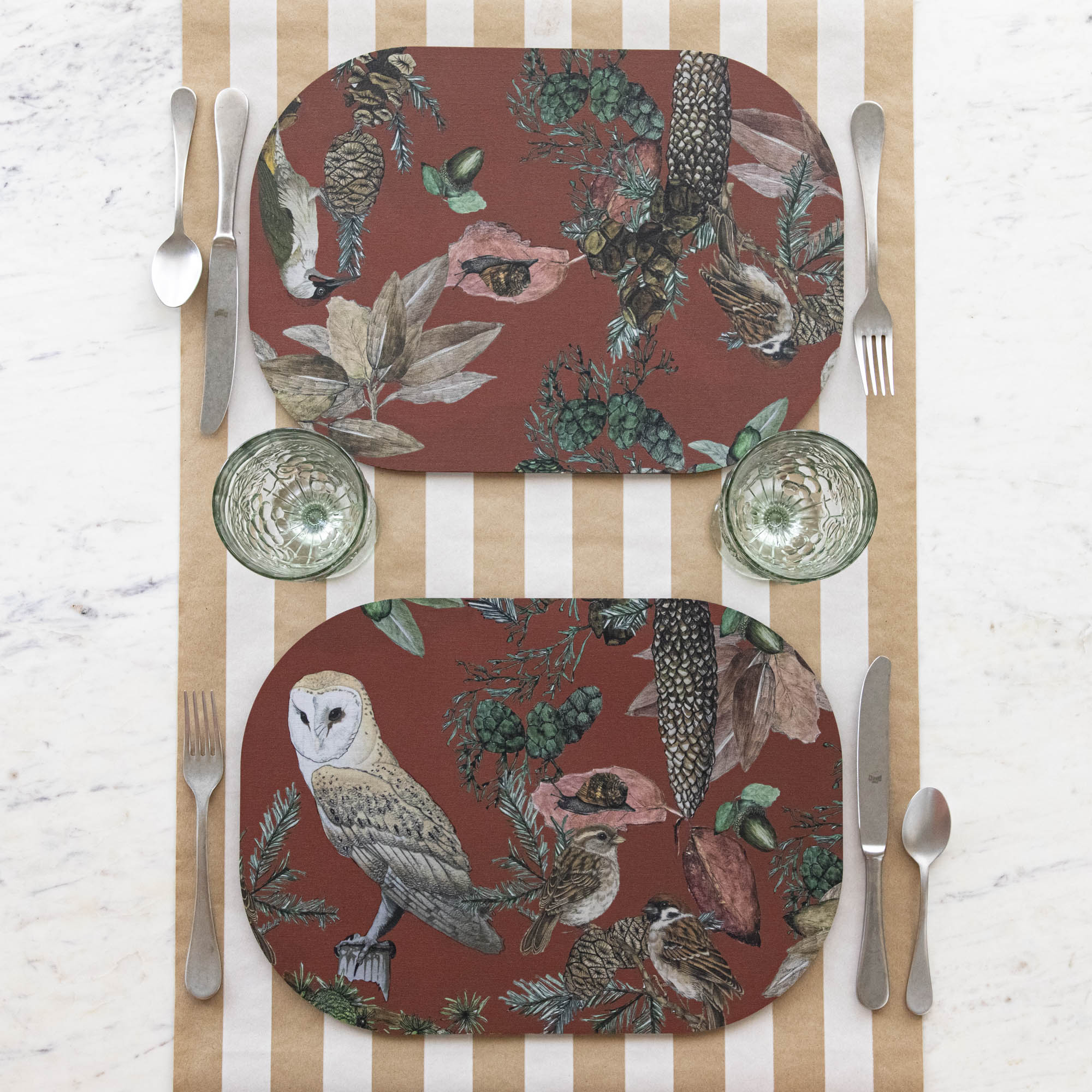 Italian Fall Bird &amp; Floral Placemats