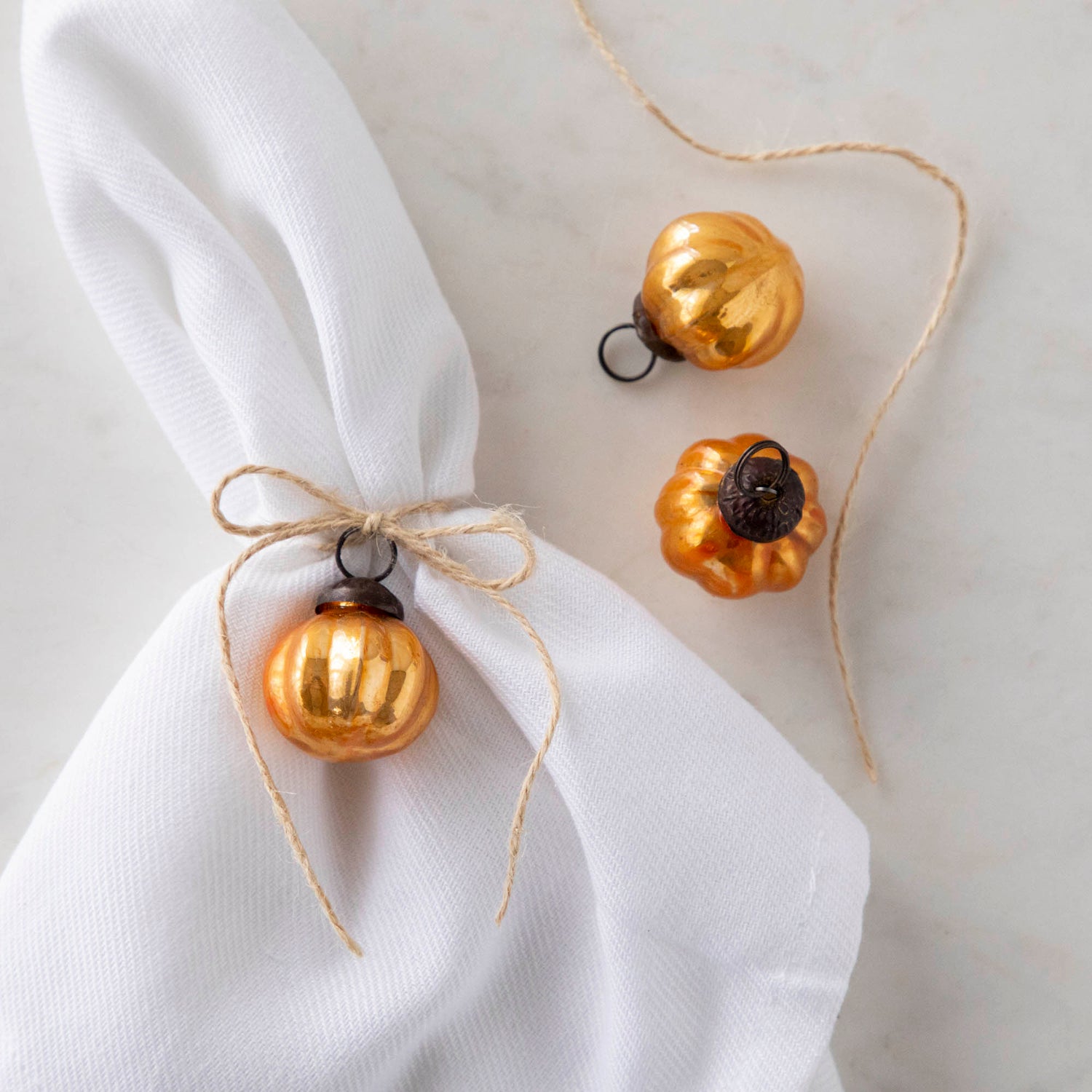 Embossed Pumpkin Mercury Glass Ornament