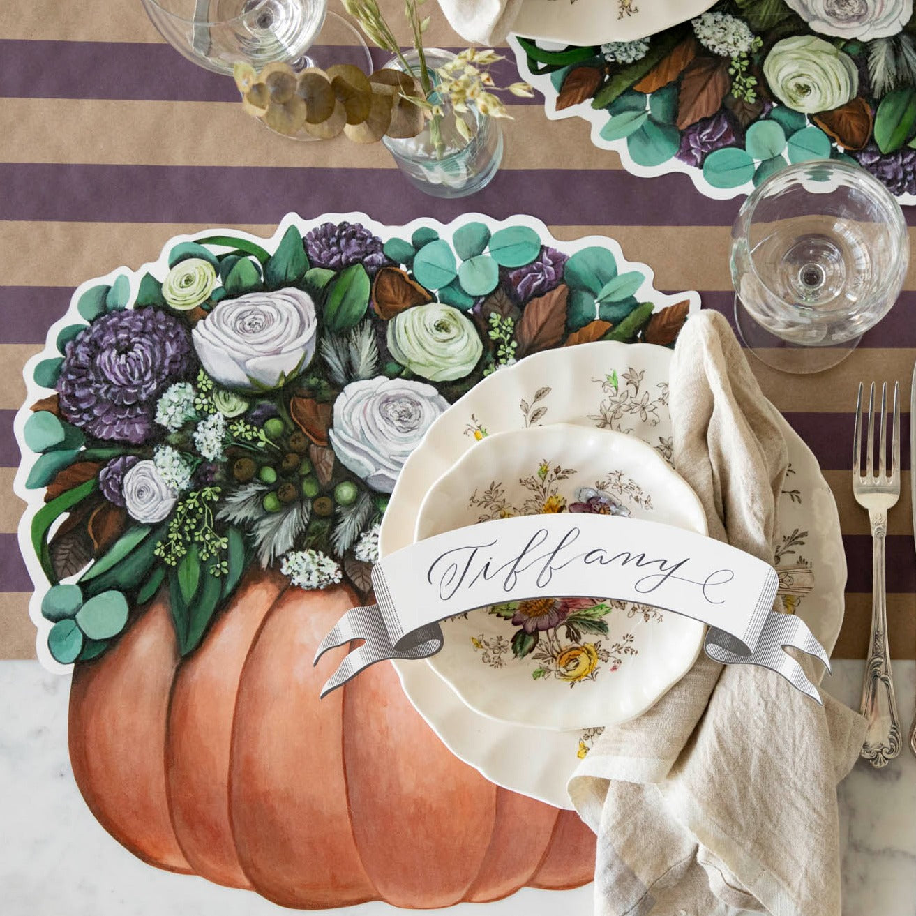 Die-cut Pumpkin Posey Placemat