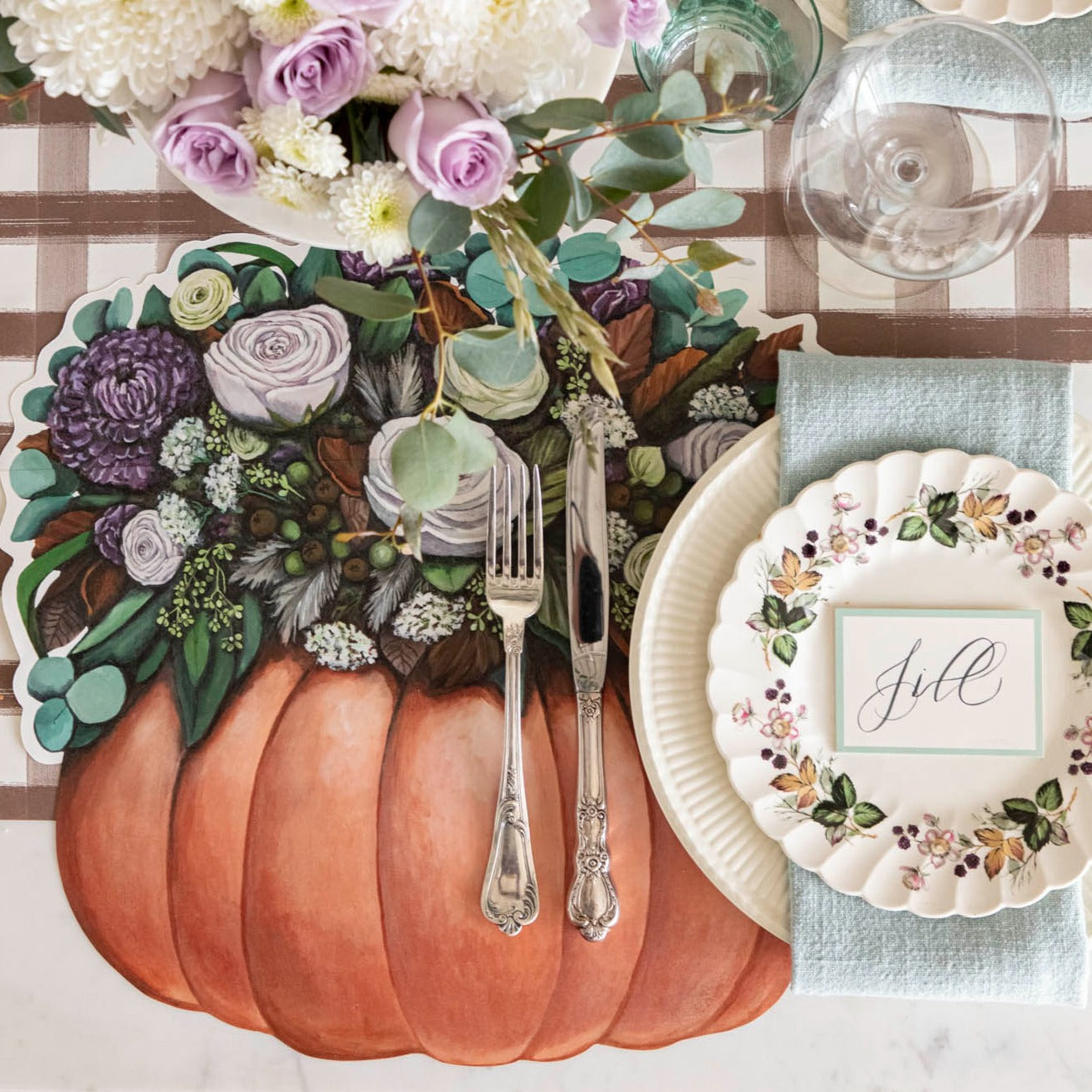 Die-cut Pumpkin Posey Placemat