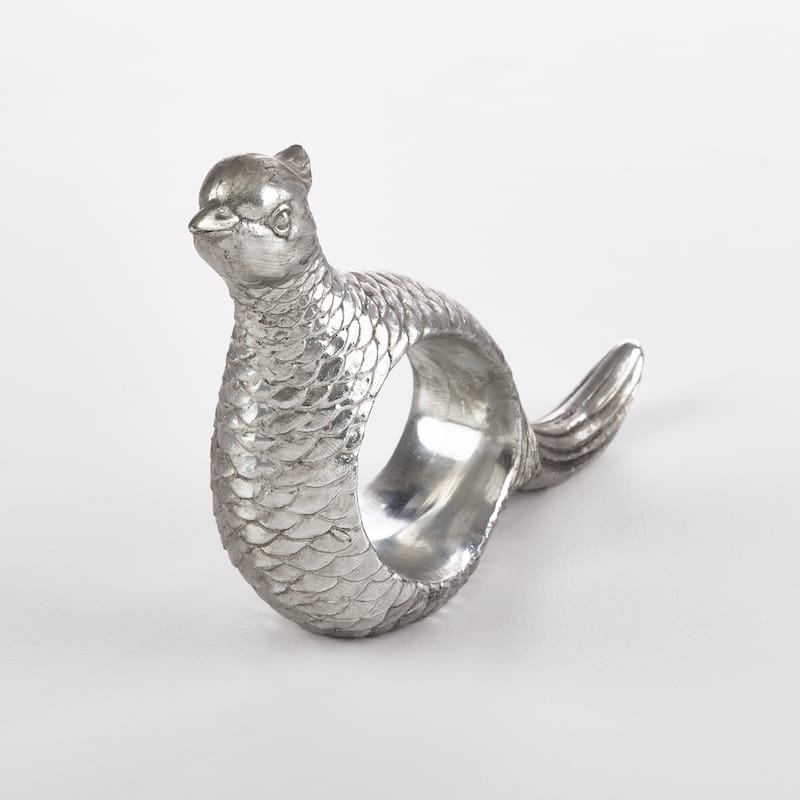 Silver pheasant shaped napkin ring. 