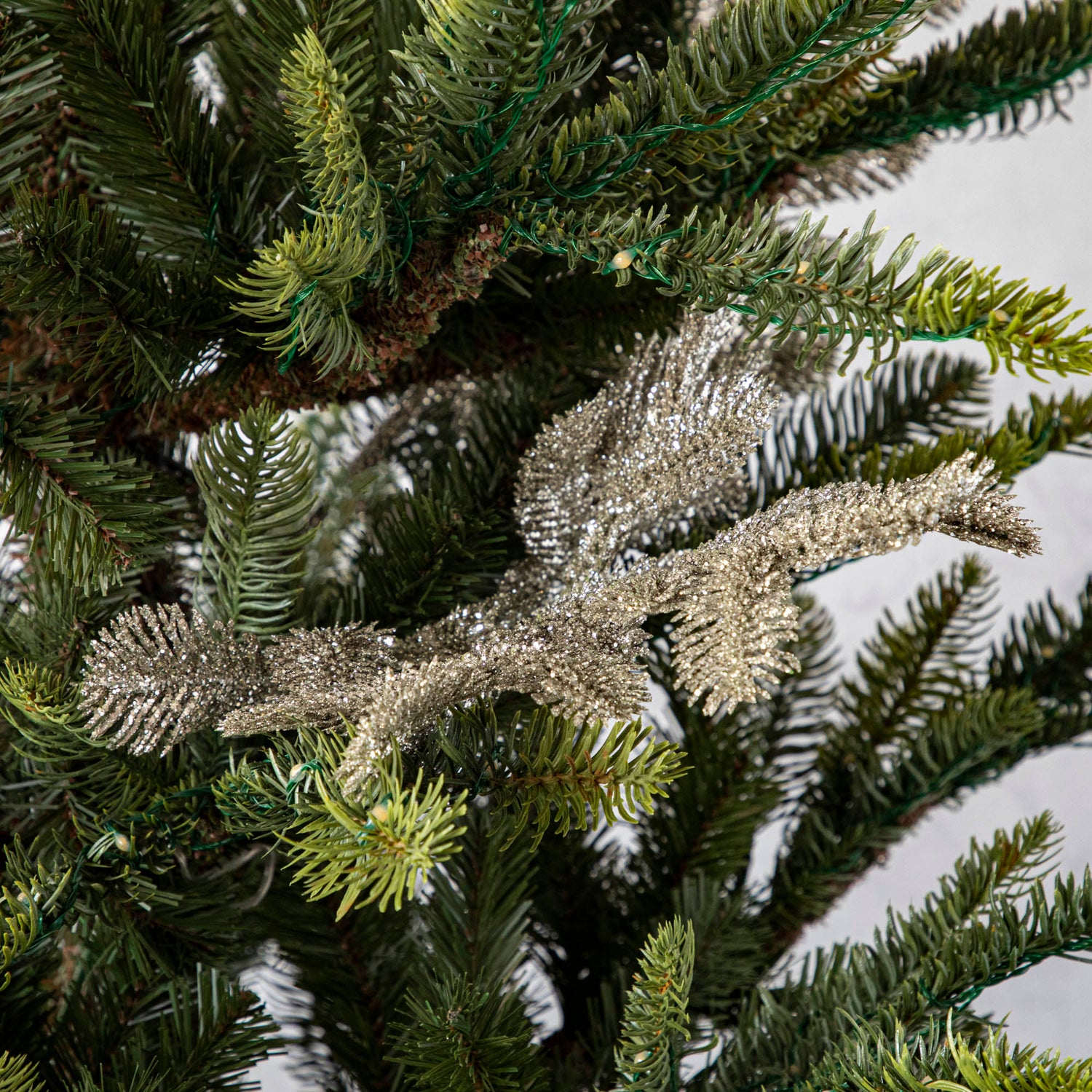 Silver Pine Glitter Branch