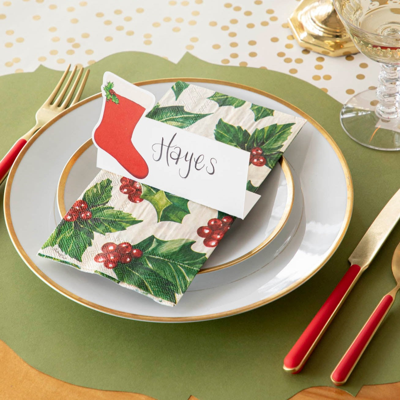 Die-cut Green French Frame Placemat