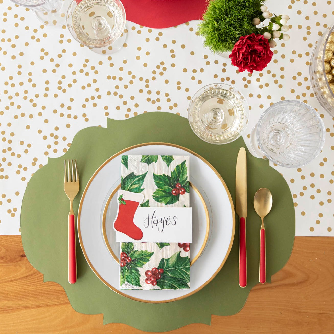 Die-cut Green French Frame Placemat