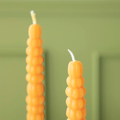 Unscented Pumpkin Shaped Taper Candles