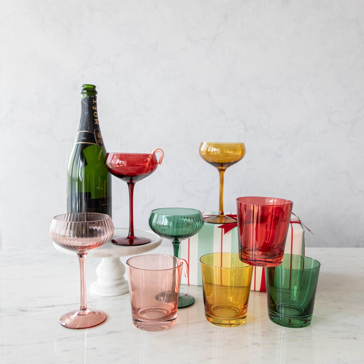 Stemmed Champagne Coupe Glasses