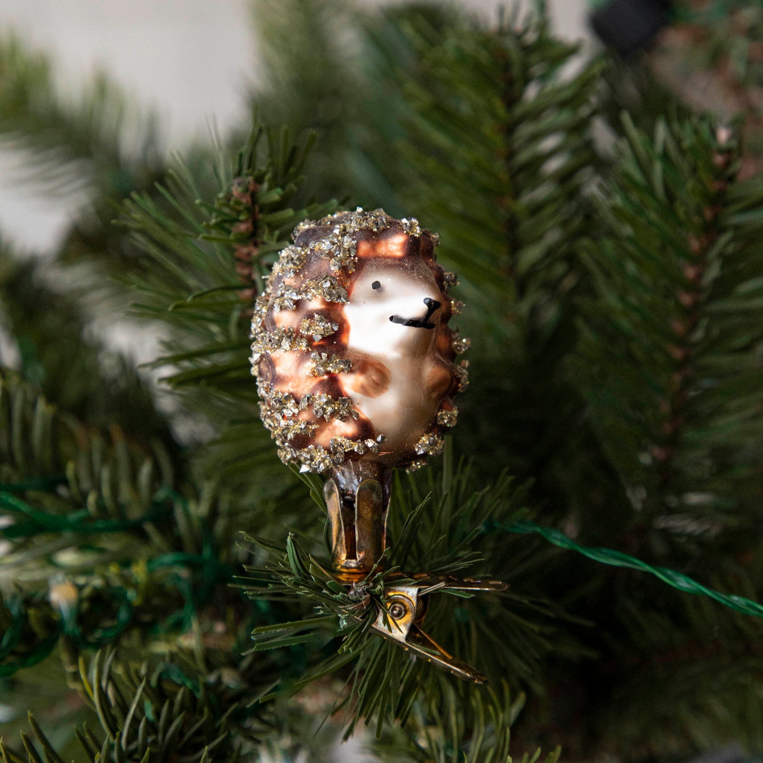 Hedgehog Clip-on Glass Ornament
