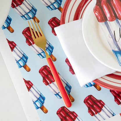 Rocket Pop Placemat under a patriotic place setting.