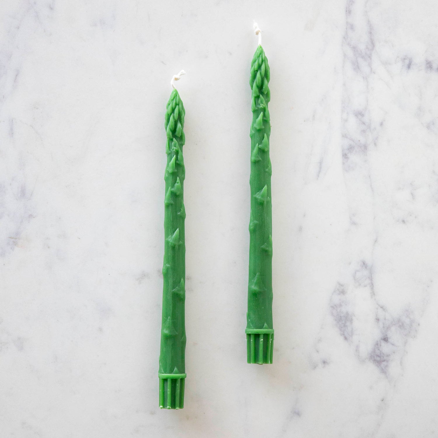 Green Asparagus Beeswax Taper Candle Set