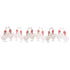 Decorative white paper geese with red ribbons on a white background.