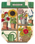 A Gardening Tote Bag adorned with delicate flowers and charming pots, perfect for gardening enthusiasts. (Brand Name: Cavallini Papers & Co)