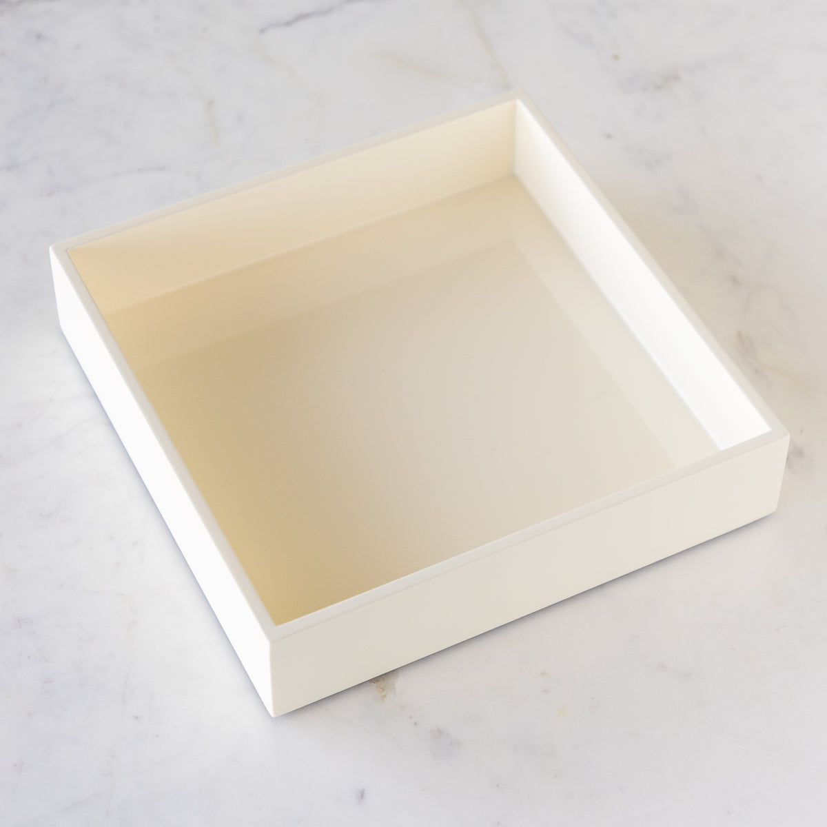 Cream Lacquer Napkin Holder/Tray