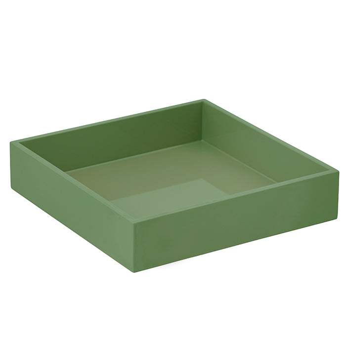Artichoke green square lacquer box. 