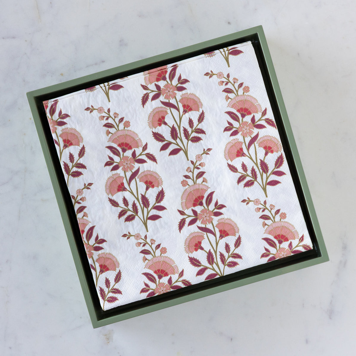 Artichoke Lacquer Napkin Holder/Tray