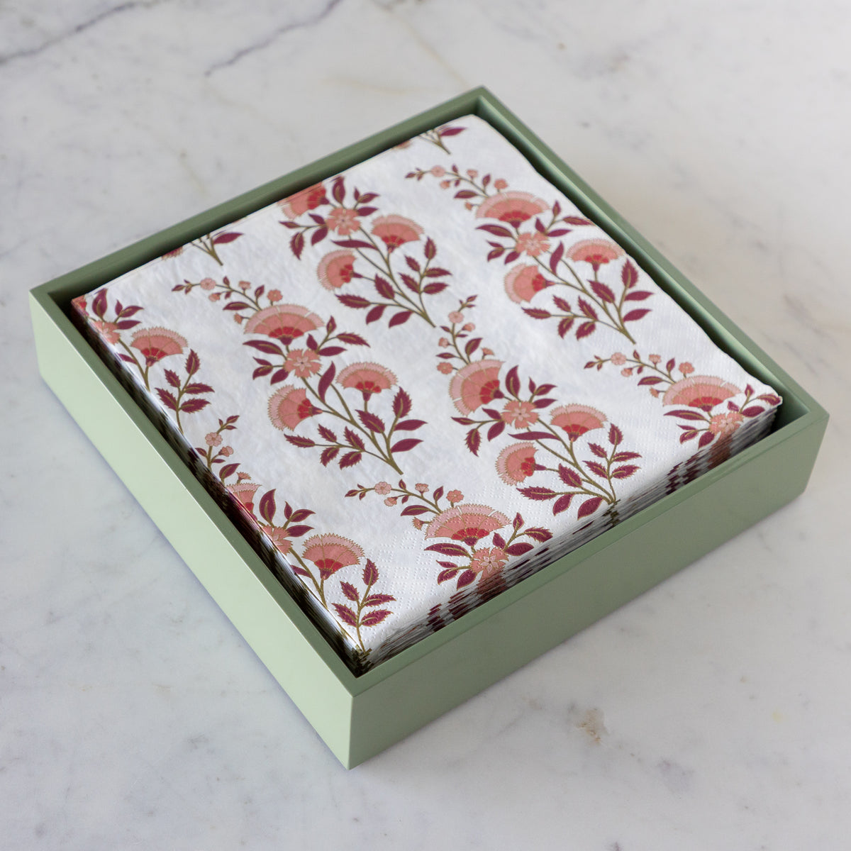 Artichoke Lacquer Napkin Holder/Tray