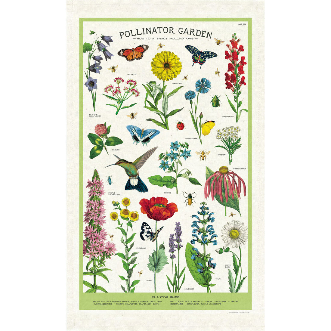 Pollinator Garden Tea Towel