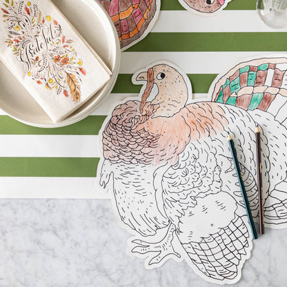 Die-cut Coloring Turkey Placemat