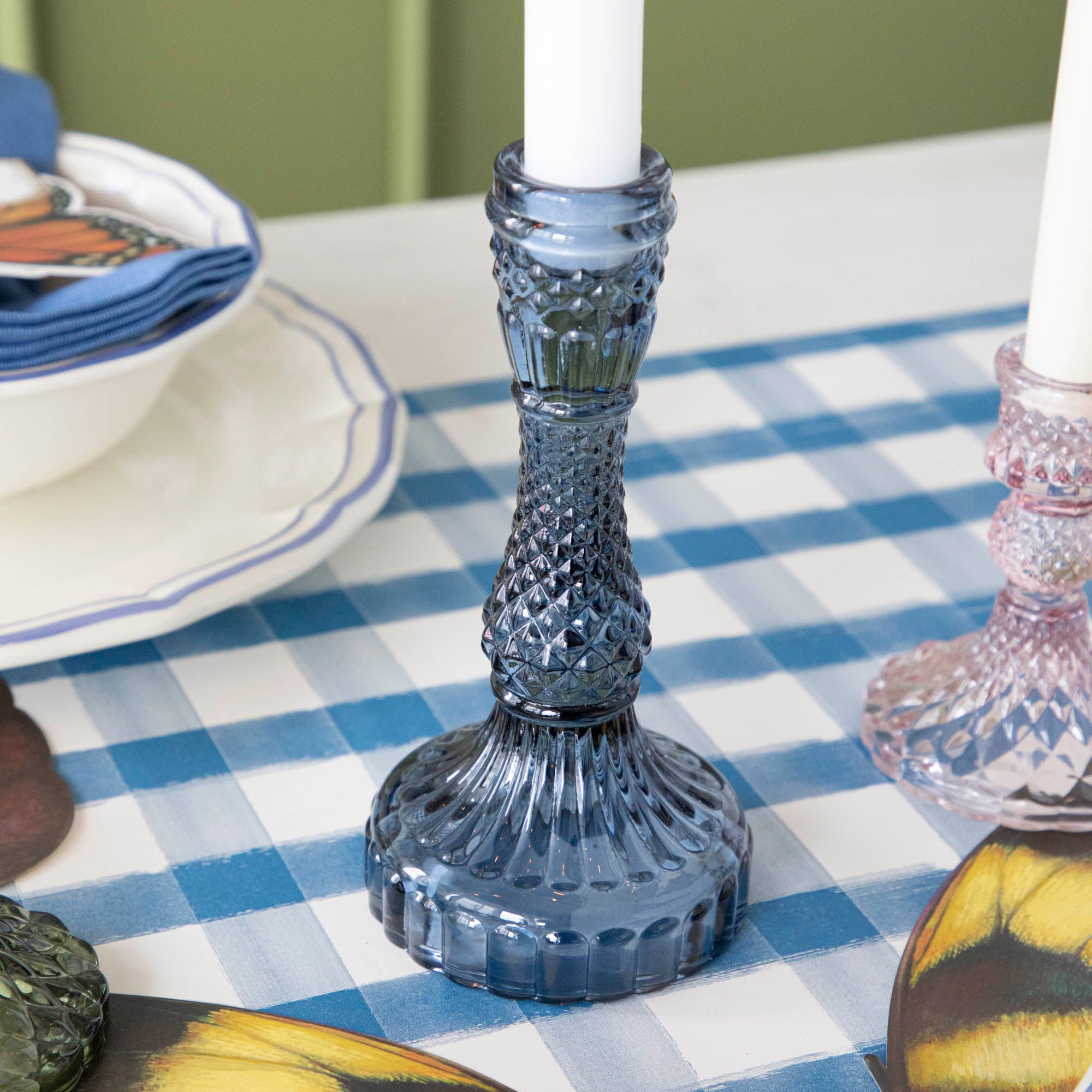 Vintage Blue Candlestick