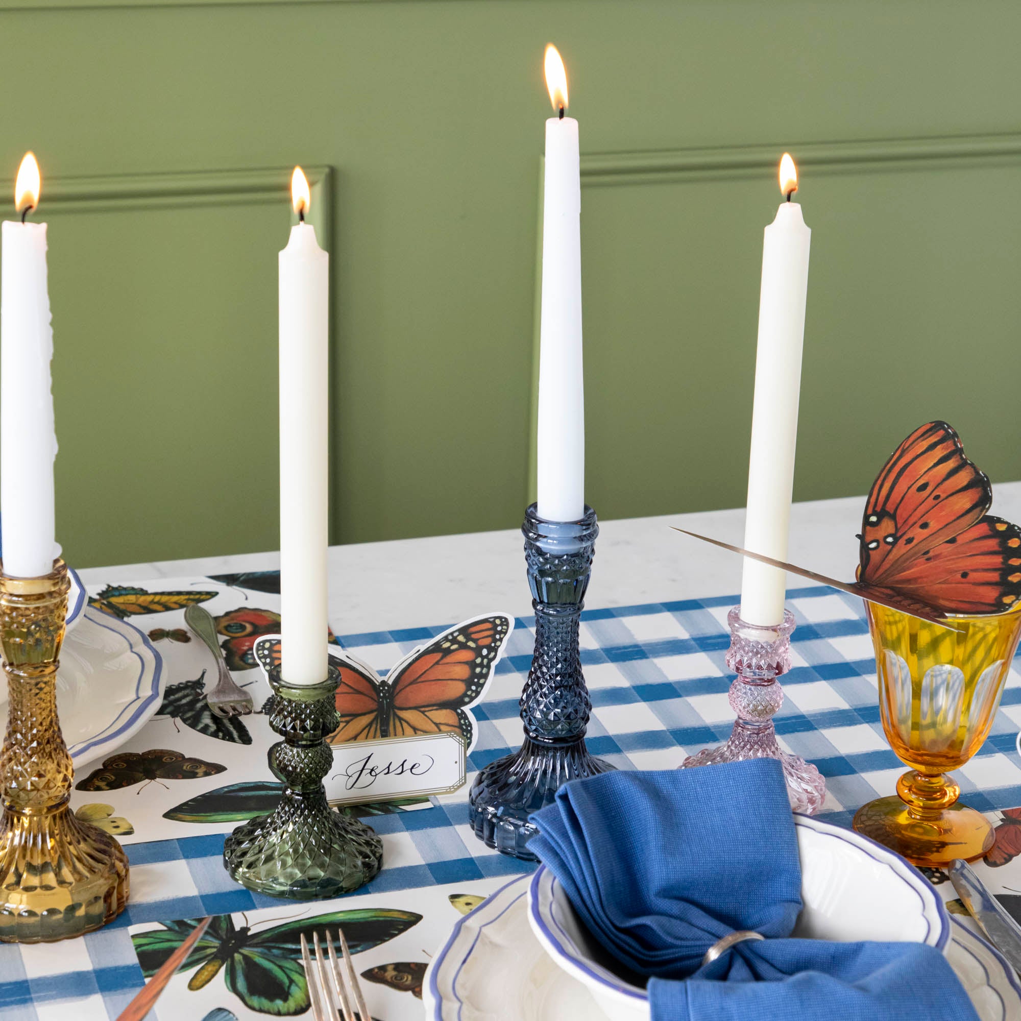 Vintage Blue Candlestick