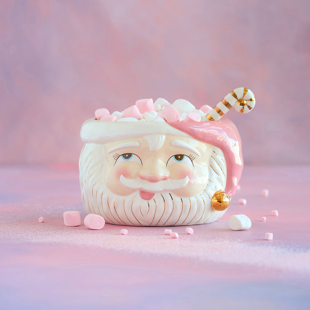 Papa Noel Pink Punch Bowl with Ladle Hester & Cook