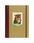 Notebook with a cat illustration on the cover, titled &