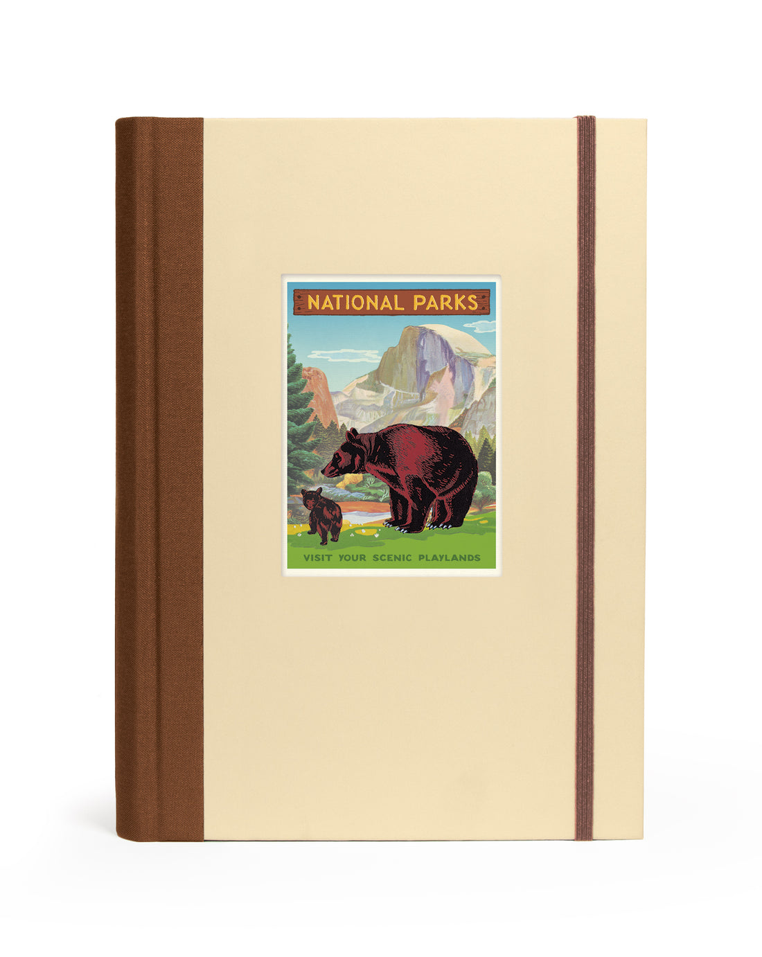 Notebook with a bear illustration and &