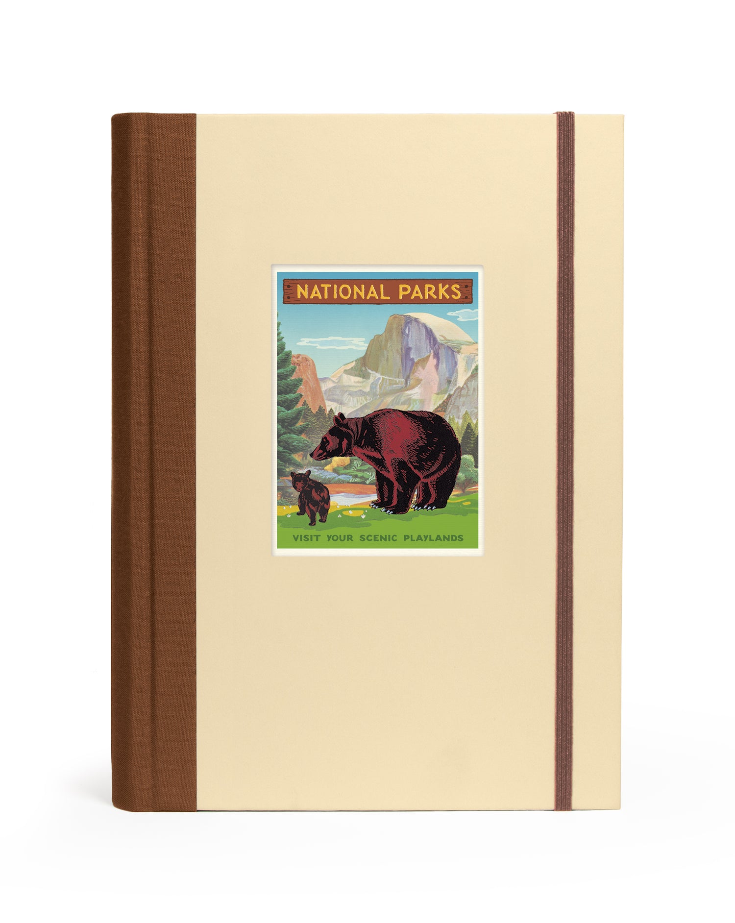 Notebook with a bear illustration and &