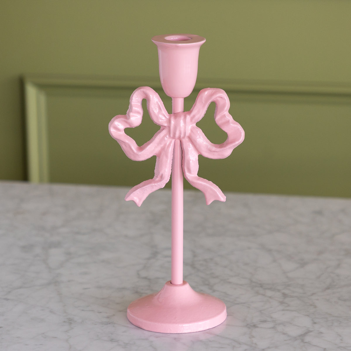 Metal Bow Taper Candle Holder