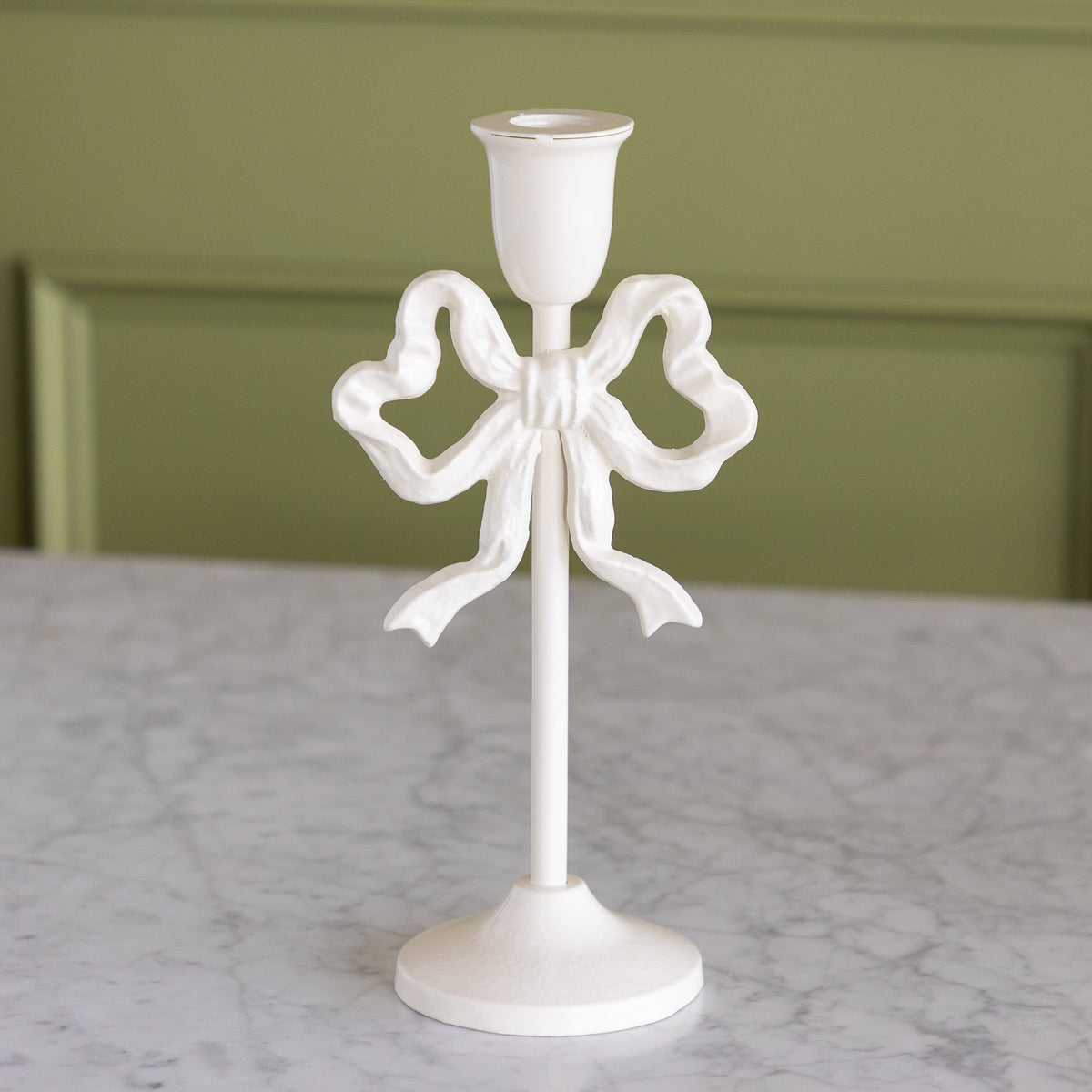 Metal Bow Taper Candle Holder